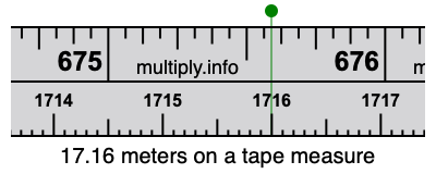 17.16 meters on a tape measure