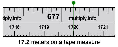 17.2 meters on a tape measure
