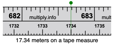 17.34 meters on a tape measure