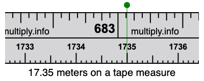 17.35 meters on a tape measure
