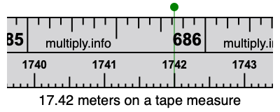 17.42 meters on a tape measure