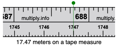 17.47 meters on a tape measure
