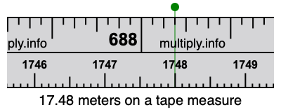 17.48 meters on a tape measure