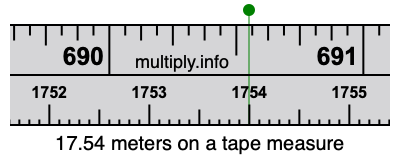 17.54 meters on a tape measure