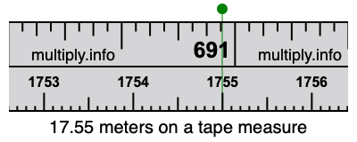 17.55 meters on a tape measure