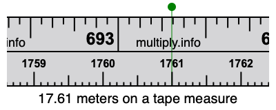 17.61 meters on a tape measure