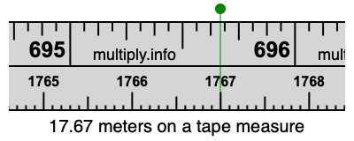 17.67 meters on a tape measure