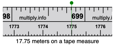 17.75 meters on a tape measure