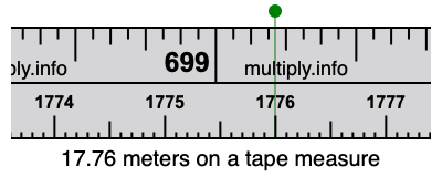 17.76 meters on a tape measure