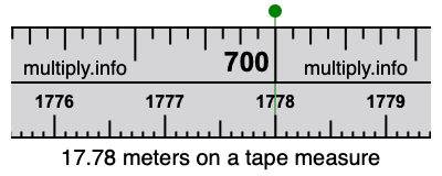 17.78 meters on a tape measure