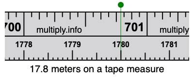 17.8 meters on a tape measure
