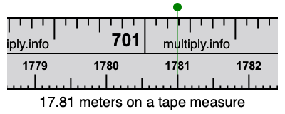 17.81 meters on a tape measure