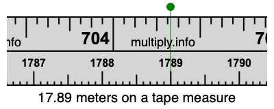 17.89 meters on a tape measure
