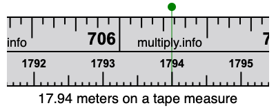 17.94 meters on a tape measure