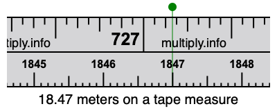 18.47 meters on a tape measure