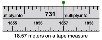 18.57 meters on a tape measure