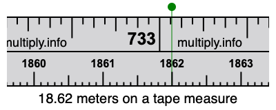 18.62 meters on a tape measure