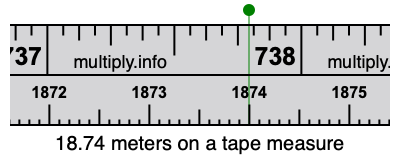 18.74 meters on a tape measure