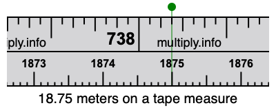 18.75 meters on a tape measure