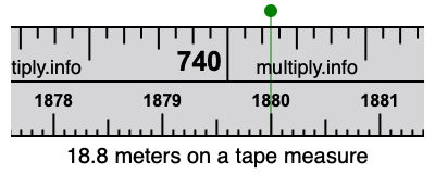 18.8 meters on a tape measure
