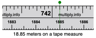 18.85 meters on a tape measure