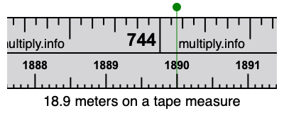 18.9 meters on a tape measure