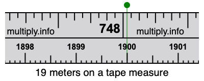 19 meters on a tape measure
