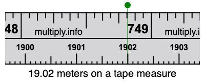 19.02 meters on a tape measure
