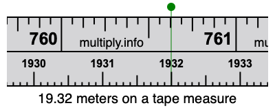 19.32 meters on a tape measure