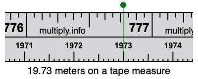 19.73 meters on a tape measure