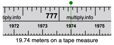19.74 meters on a tape measure