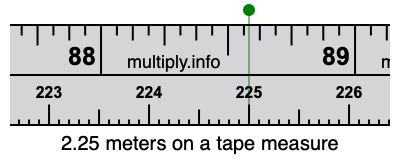 2.25 inches store on tape measure