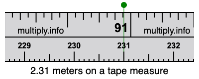 2.31 meters on a tape measure