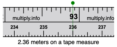 2.36 inches on a shop tape measure