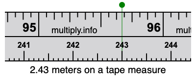 2.43 meters on a tape measure