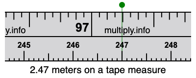2.47 meters on a tape measure