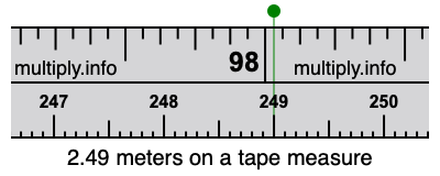 2.49 meters on a tape measure