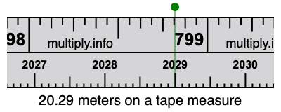 20.29 meters on a tape measure