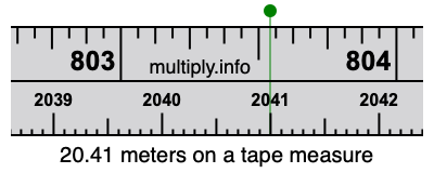 20.41 meters on a tape measure