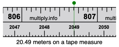 20.49 meters on a tape measure
