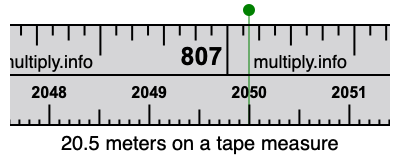 20.5 meters on a tape measure