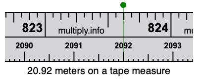 20.92 meters on a tape measure