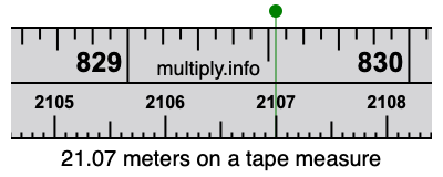 21.07 meters on a tape measure