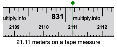 21.11 meters on a tape measure