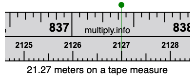 21.27 meters on a tape measure