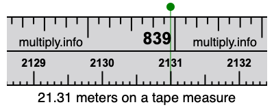 21.31 meters on a tape measure