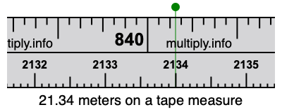 21.34 meters on a tape measure