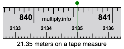 21.35 meters on a tape measure