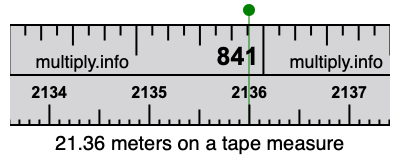 21.36 meters on a tape measure