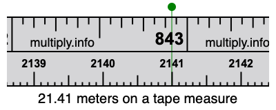 21.41 meters on a tape measure